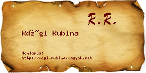 Régi Rubina névjegykártya